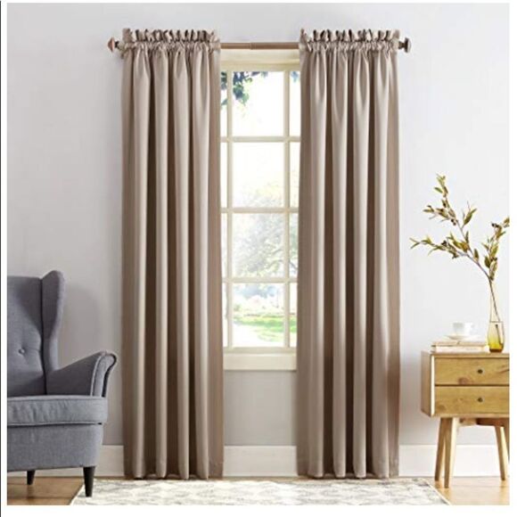 Sun Zero Barrow Energy Efficient Rod Pocket
Curtain Single Panel, 54" x 84"Stone - Picture 1 of 2